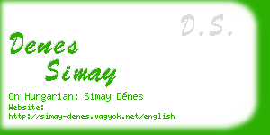 denes simay business card